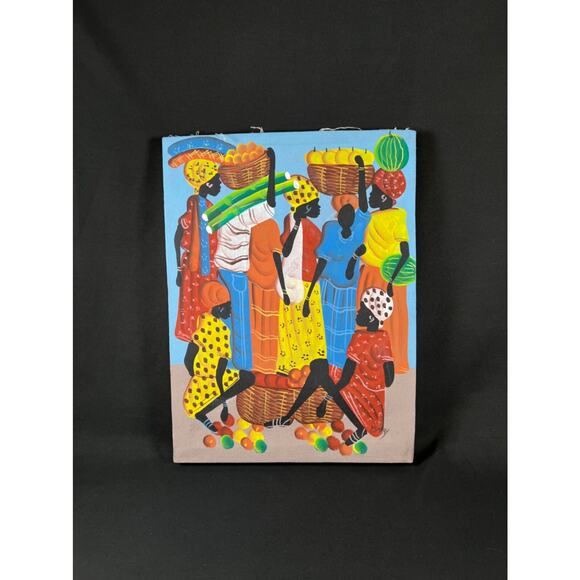 YSMAY HAITIAN ART Canvas Painting Market Women oil vintage signed
